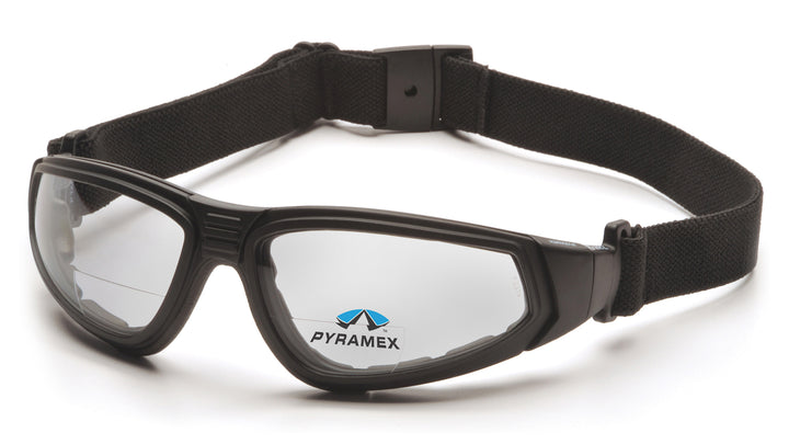 Pyramex GB4010STR15, XSG Reader Sealed Eyewear, Padded Frame, Black Frame Color, Clear with H2X Anti-Fog Lens Color, +1.5 Diopter Grade