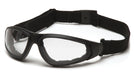 Pyramex GB4010ST, XSG Sealed Eyewear, Padded Frame, Black Frame Color, Clear with H2X Anti-Fog Lens Color