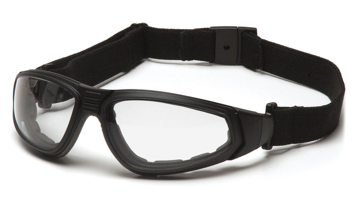 Pyramex GB4010STM, XSG Sealed Eyewear, Padded Frame, Black Frame Color, Clear with H2MAX Anti-Fog Lens Color