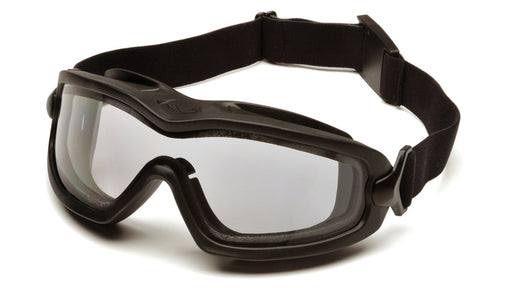 Pyramex GB6410SDT, V2G Plus Goggle, Black Frame Color, Dual Clear with H2X Anti-Fog Lens Color