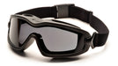 Pyramex GB6420SDT, V2G Plus Goggle, Black Frame Color, Dual Gray with H2X Anti-Fog Lens Color