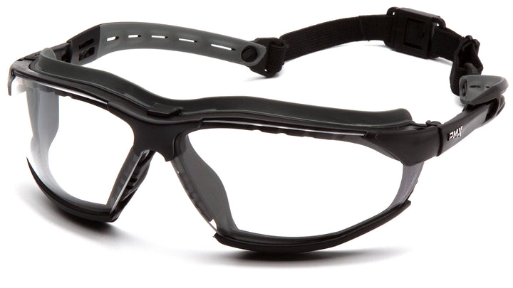 Pyramex GB9410STM, Isotope Sealed Eyewear, Black-Gray Frame Color, Clear with H2MAX Anti-Fog Lens Color