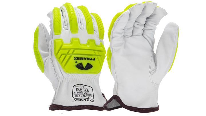 Pyramex GL3007CKBM, GL3007CKB Glove, Goat Leather, A6 Cut, Impact, Medium Size