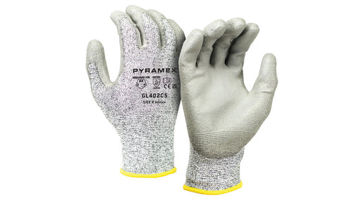 Pyramex GL402C5HTXL, GL402C5 Glove, Polyurethane, Extra Large Size, Polybag + Hang Tag Packaging