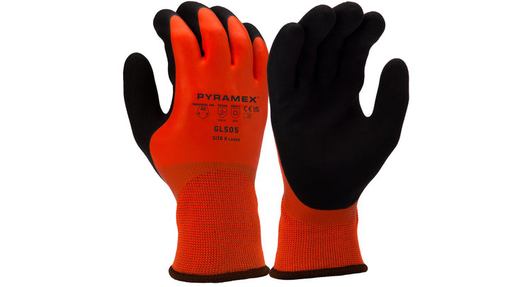 Pyramex GL505S, GL505 Glove, Sandy Nitrile, Insulated, Small Size