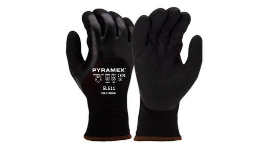 Pyramex GL611S, GL611 Glove, Sandy Nitrile, Insulated, Small Size