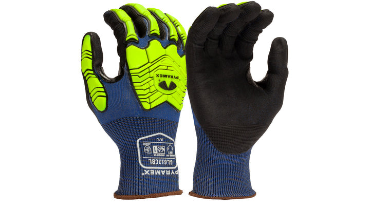 Pyramex GL613CBS, GL613CB Glove, Micro-Foam Nitrile, A4 Cut, Impact, Small Size