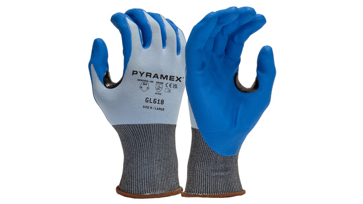 Pyramex GL618S, GL618 Glove, Micro-Foam Nitrile, A1 Cut, Small Size