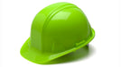 Pyramex HP14031, SL Hard Hat, Hi-Vis Lime Color, 4-Point Snap Lock Suspension Suspension Sytem