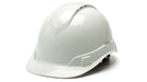 Pyramex HP44110V, Ridgeline Hard Hat, Vented, White Color, 4-Point Ratchet Suspension Suspension Sytem