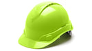 Pyramex HP44131V, Ridgeline Hard Hat, Vented, Hi-Vis Green Color, 4-Point Ratchet Suspension Suspension Sytem