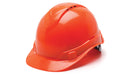 Pyramex HP44141V, Ridgeline Hard Hat, Vented, Hi-Vis Orange Color, 4-Point Ratchet Suspension Suspension Sytem