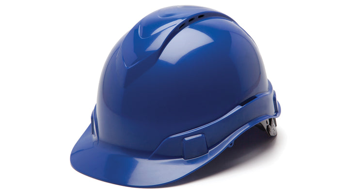 Pyramex HP44160V, Ridgeline Hard Hat, Vented, Blue Color, 4-Point Ratchet Suspension Suspension Sytem