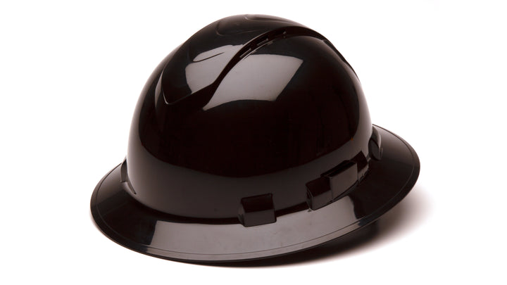 Pyramex HP54111V, Ridgeline Hard Hat, Vented, Black Color, 4-Point Ratchet Suspension Suspension Sytem