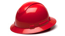 Pyramex HP54120, Ridgeline Hard Hat, Red Color, 4-Point Ratchet Suspension Suspension Sytem