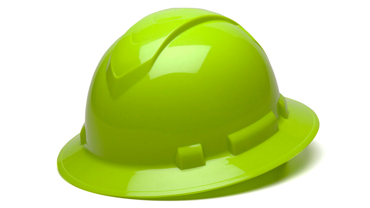 Pyramex HP54131, Ridgeline Hard Hat, Hi-Vis Lime Color, 4-Point Ratchet Suspension Suspension Sytem