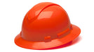 Pyramex HP54141, Ridgeline Hard Hat, HI Vis Orange Color, 4-Point Ratchet Suspension Suspension Sytem