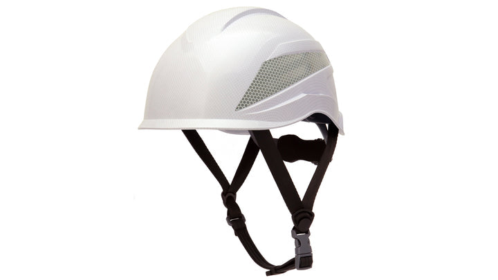 Pyramex HP76116, Ridgeline XR7 Safety Helmet, White Graphite Color, 6-Point Ratchet Suspension Suspension Sytem