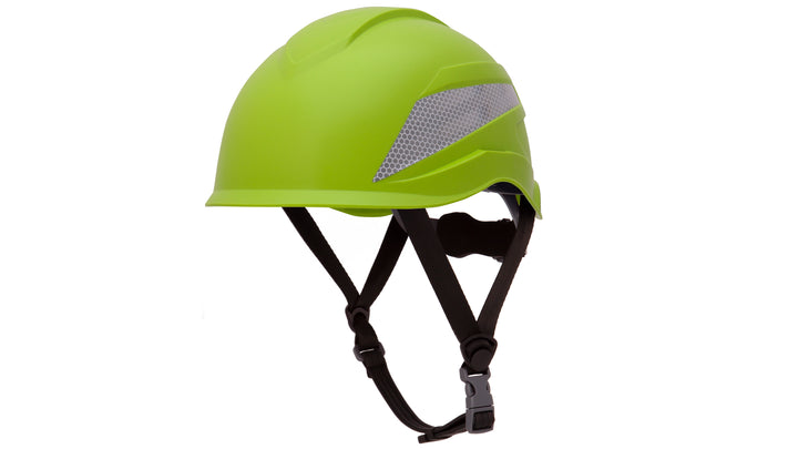 Pyramex HP76131, Ridgeline XR7 Safety Helmet, Hi-Vis Lime Color, 6-Point Ratchet Suspension Suspension Sytem