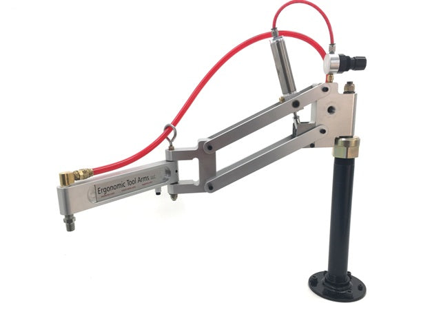 ETA PA306, Pneumatic Folding Reaction Arm, Short Standard Duty, 1/4" NPT Thread