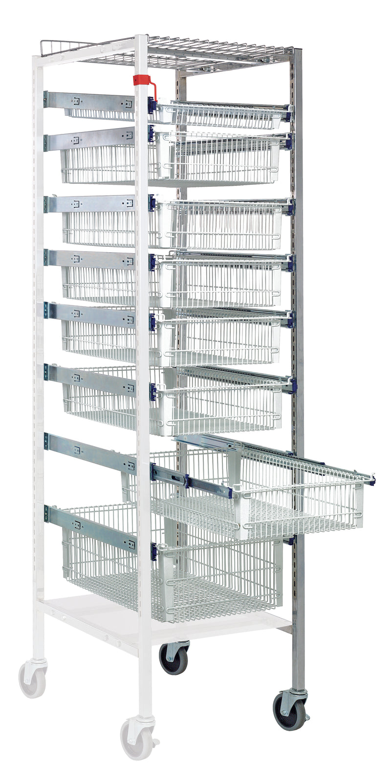 Quantum PS-A2475-8WB | Partition Store Pull Out Basket Cart Add-On Unit with wire baskets