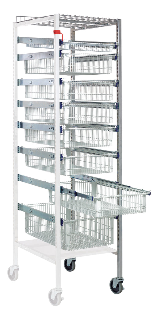 Quantum PS-A2475-8WB | Partition Store Pull Out Basket Cart Add-On Unit with wire baskets