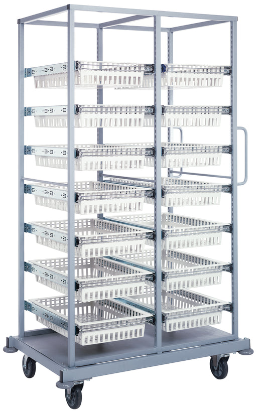 Quantum PS-DBC-14SC | Partition Store Double Bay Cart with wire shelves