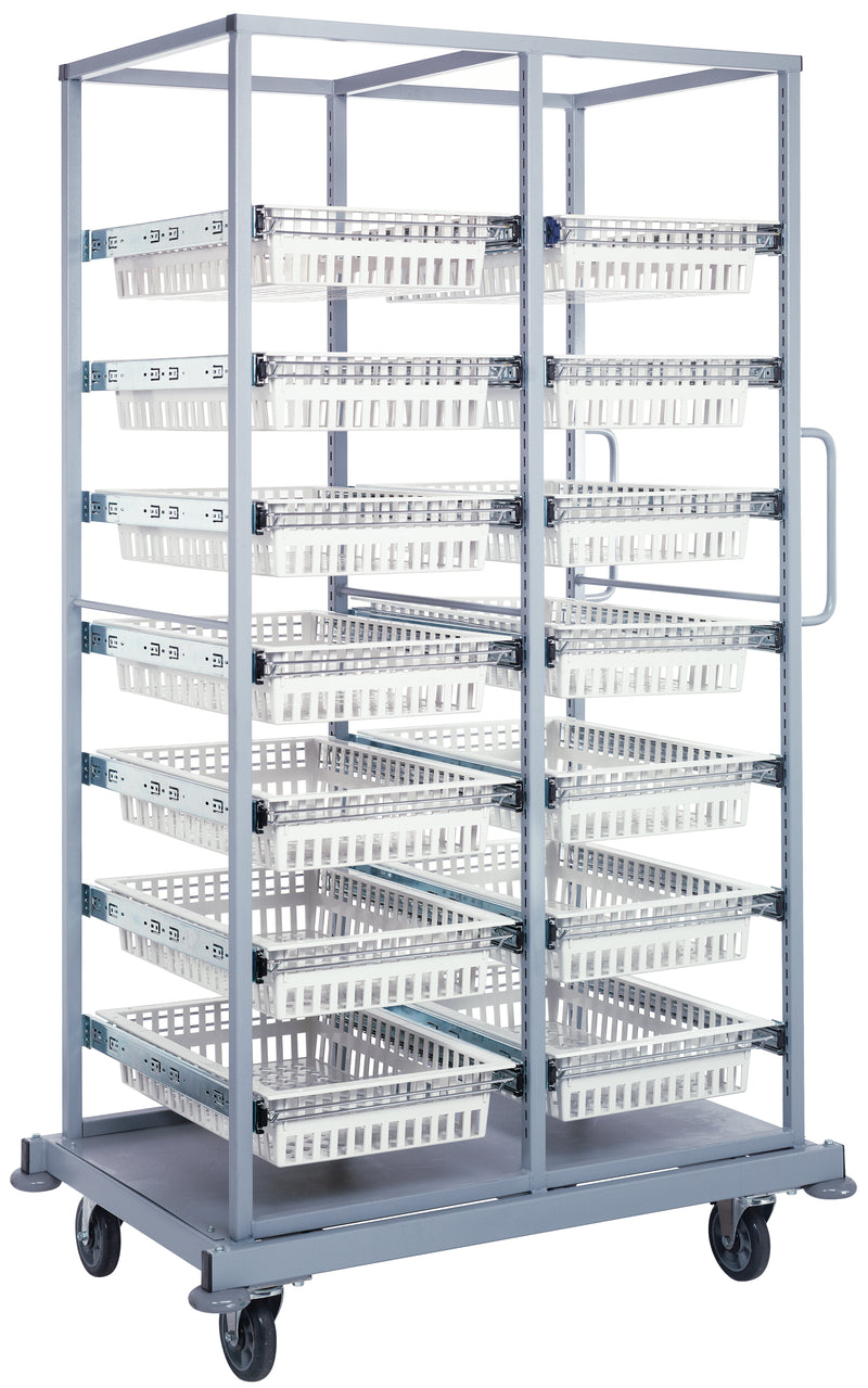 Quantum PS-DBC-14WB | Partition Store Double Bay Cart with wire baskets