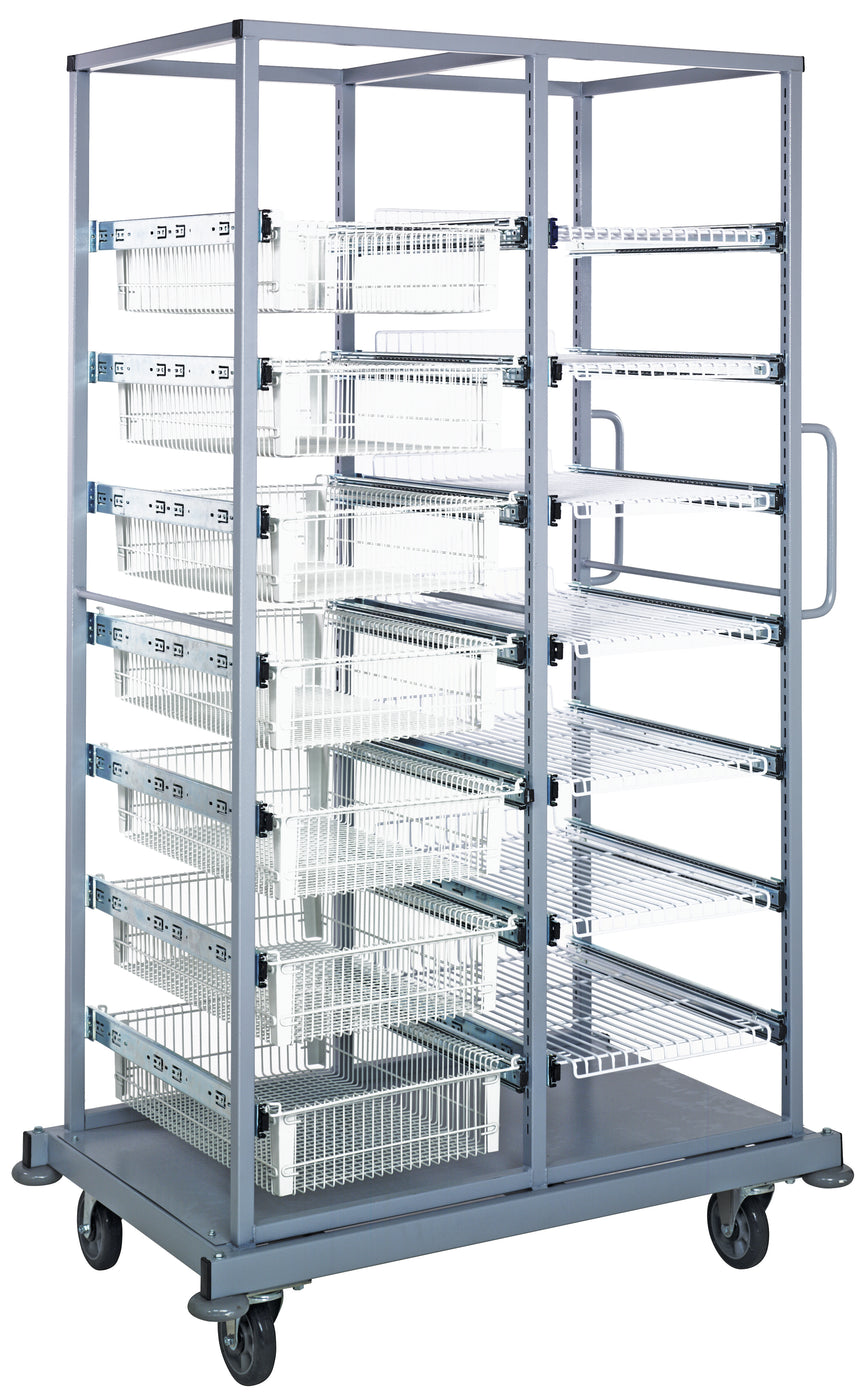 Quantum PS-DBC-7WB7SC | Partition Store Double Bay Cart with wire bask ...