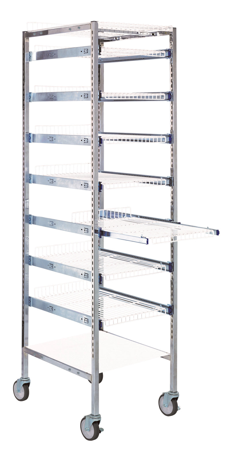 Quantum PS-SBC58-6SWT | Partition Store Single Bay Cart with wire shelves