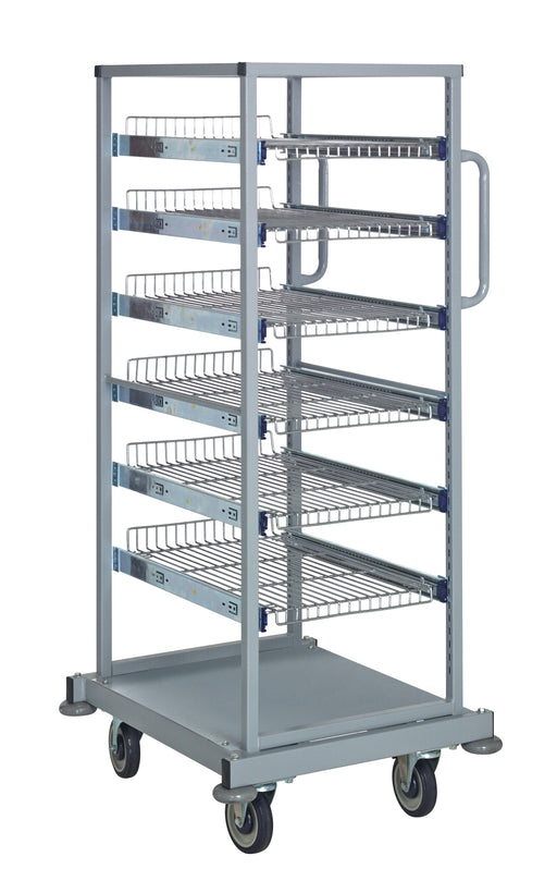 Quantum PS-SBC58-6SC | Partition Store Single Bay Cart with wire shelves
