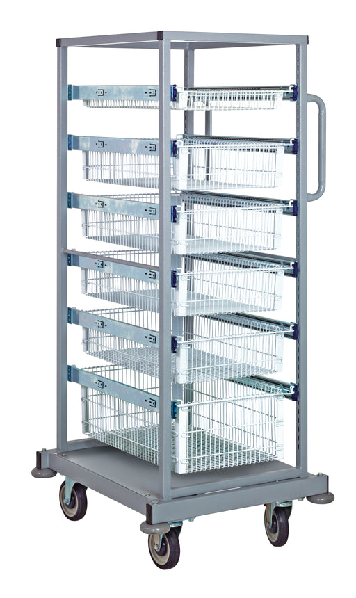 Quantum PS-SBC58-6WB | Partition Store Single Bay Cart with wire baskets