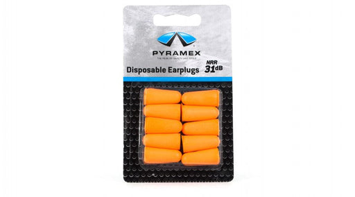 Pyramex PYDP1000, Earplug Retail, Disposable, Uncorded, Orange (Tapered) Color, NRR 32dB Decibel Rating