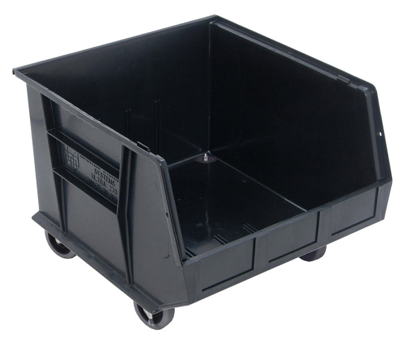Quantum QUS275MOBBRCS QUS Quantum Ultra Stacking & Hanging Recycled Polypropylene Black Mobile Bins, By Case