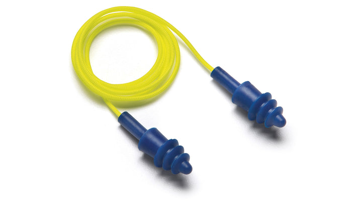 Pyramex RP2001, Earplug Reusable Corded, Blue (Triple Flange) Color, NRR 26dB Decibel Rating