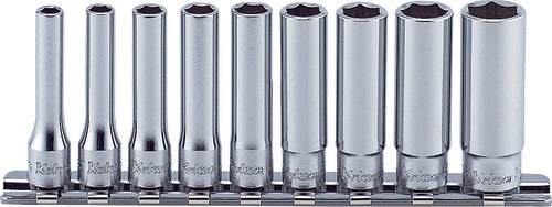 Ko-Ken RS2300A/9, 1/4 Sq. Dr. Socket set  3/16-1/2 6 point   9 pieces