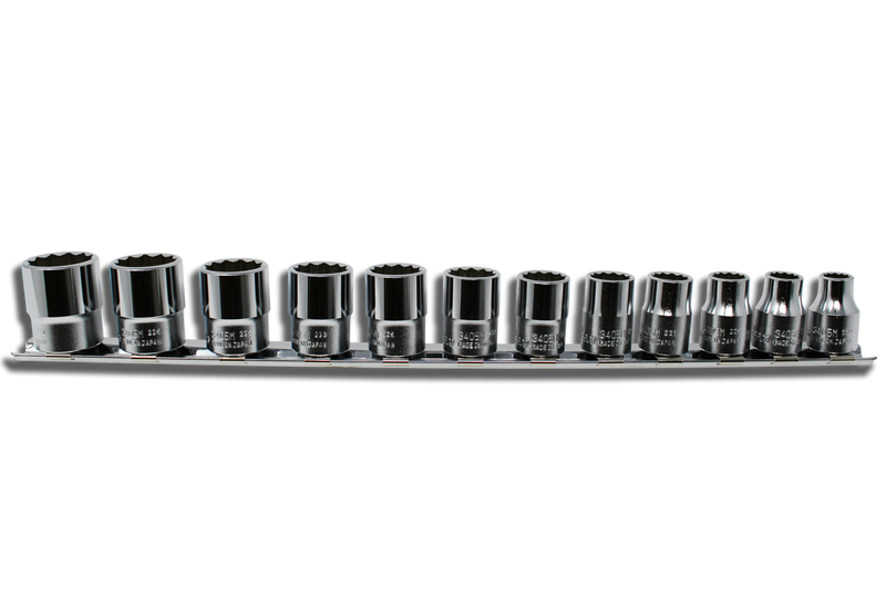 Ko-Ken RS3405M/12, 3/8 Sq. Dr. Socket set  8-19mm 12 point 300mm  12 pieces