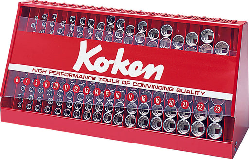 Ko-Ken S3240M-05, 3/8 Sq. Dr. 177 Piece 12-Point Socket Set  6-23mm in Display Stand