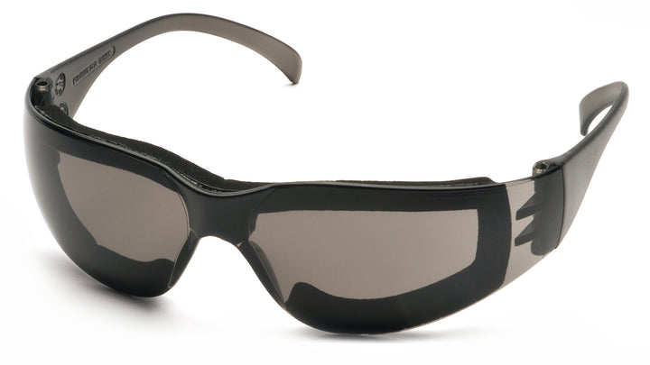 Pyramex S4120STFP, Intruder Frameless Eyewear, Padded Frame, Gray Frame Color, Gray with Anti-Fog (Hardcoated) Lens Color