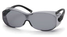 Pyramex S7520SJ, OTS XL Over the Spectacle Eyewear, Black Frame Color, Gray Lens Color