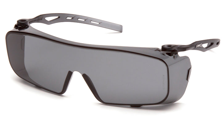 Pyramex S9920STMRG, Cappture Plus Over the Spectacle Eyewear, Gray Frame Color, Gray with H2X Anti-Fog Lens Color