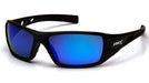 Pyramex SB10465D, Velar Full Frame Eyewear, Black Frame Color, Ice Blue Mirror Lens Color