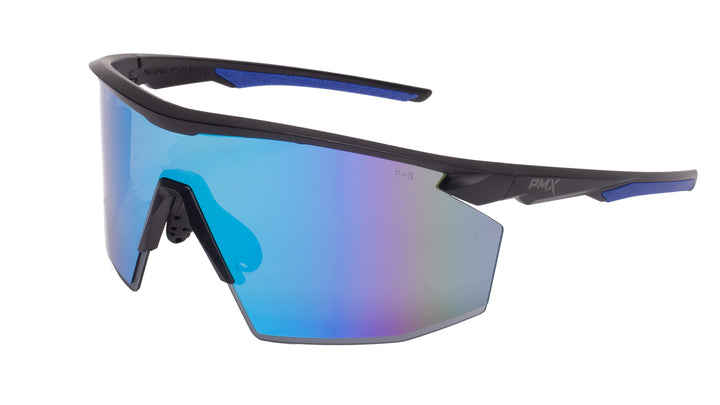 Pyramex SB11265ST, PMXSPEC Half-Frame Eyewear, Black Frame Color, Blue Mirror with Anti-Fog Lens Color