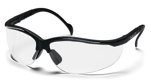 Pyramex SB1810ST, Venture II Half-Frame Eyewear, Black Frame Color, Clear with H2X Anti-Fog Lens Color