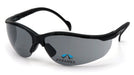 Pyramex SB1820R20, V2 Readers Half-Frame Eyewear, Black Frame Color, Gray Lens Color, +2.0 Diopter Grade