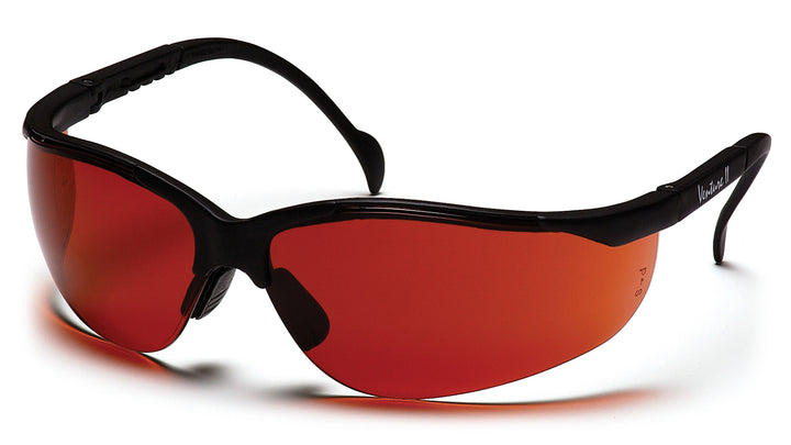 Pyramex SB1835S, Venture II Half-Frame Eyewear, Black Frame Color, Sun Block Bronze Lens Color