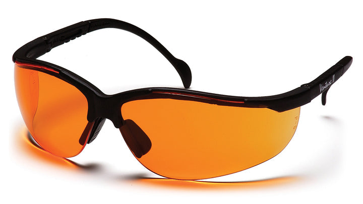 Pyramex SB1840S, Venture II Half-Frame Eyewear, Black Frame Color, Orange Lens Color