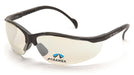 Pyramex SB1880R25, V2 Readers Half-Frame Eyewear, Black Frame Color, I/O Mirror Lens Color, +2.5 Diopter Grade