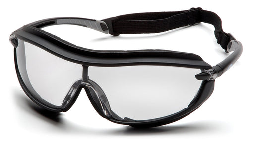 Pyramex SB4610STP, XS3 Plus Sealed Eyewear, Padded Frame, Clear with H2X Anti-Fog Lens Color, Black Frame Color