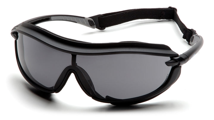 Pyramex SB4620STP, XS3 Plus Sealed Eyewear, Padded Frame, Black Frame Color, Gray with H2X Anti-Fog Lens Color